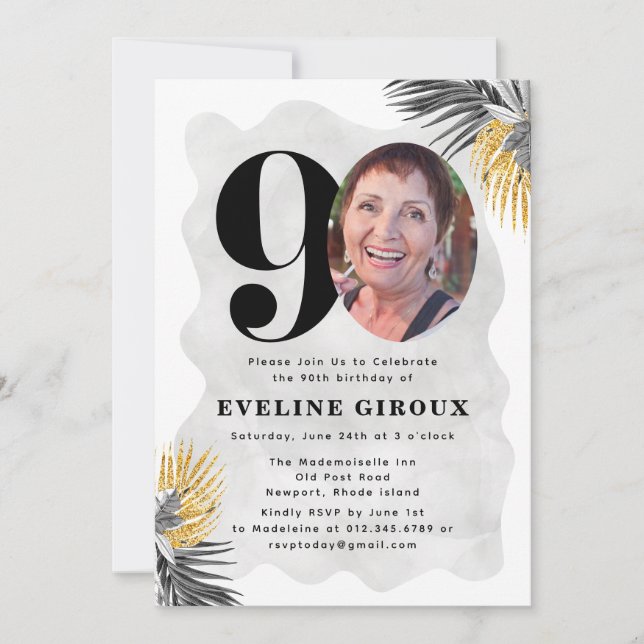 90.ª invitación a la fiesta de cumpleaños | 90 cum (Anverso)