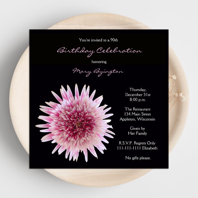 90.ª invitación a la fiesta de cumpleaños Gerbera (Subido por el creador)