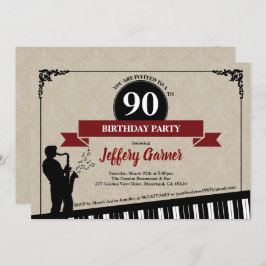 90.ª invitación a la fiesta de cumpleaños Tema mus
