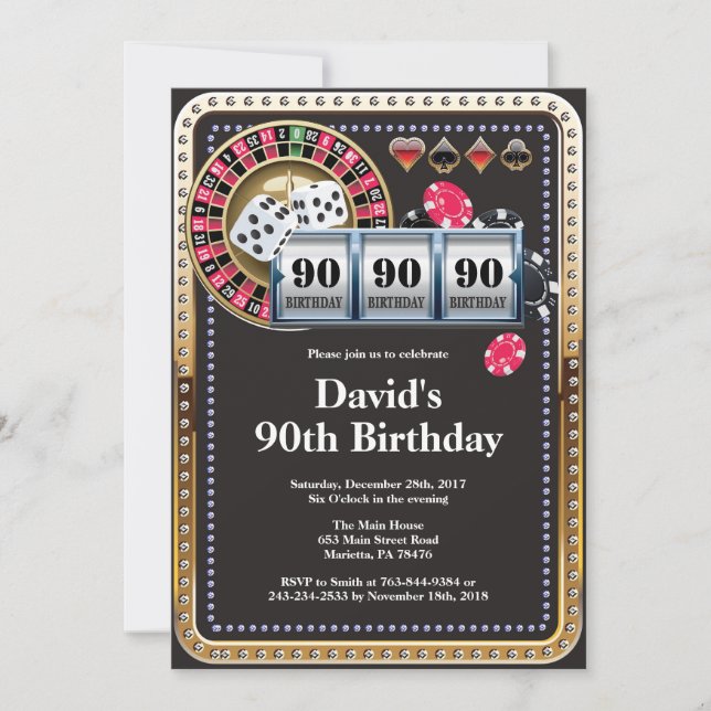 90.ª Invitación de cumpleaños del Casino de cartas (Anverso)
