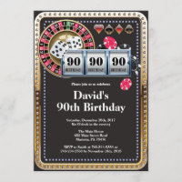 90.ª Invitación de cumpleaños del Casino de cartas