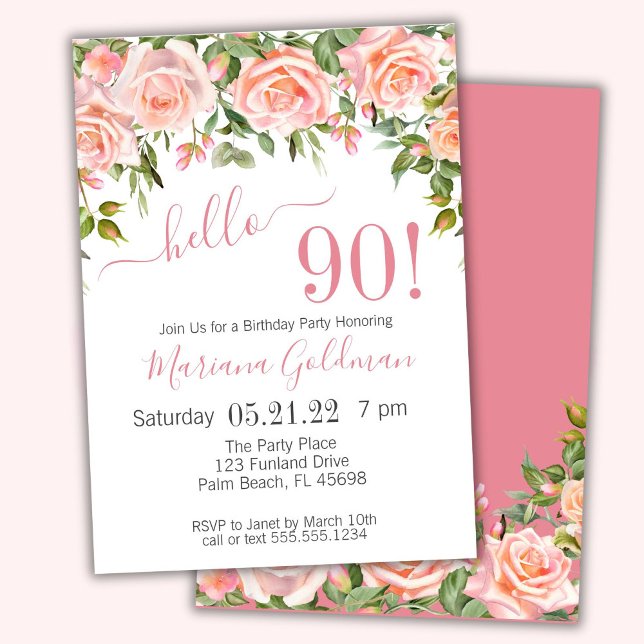90.ª invitación de cumpleaños Fiesta moderno con f (Subido por el creador)