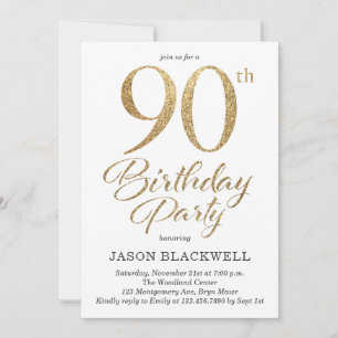 90.ª Invitación de oro a la fiesta de cumpleaños