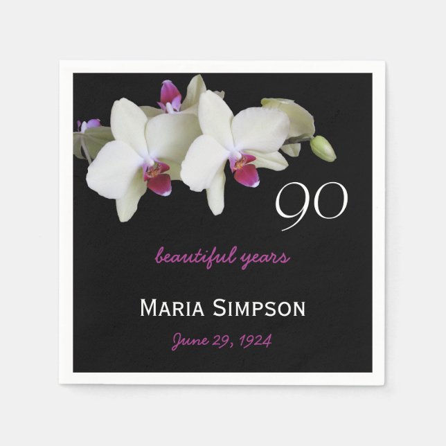 90.ª servilleta de papel de cumpleaños (Anverso)