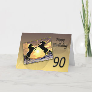 90.ª tarjeta de cumpleaños con caballos de cría