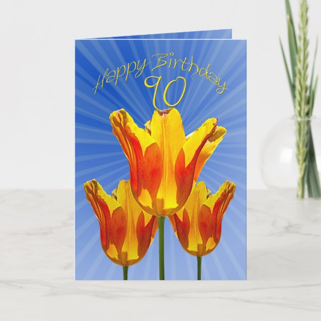 90.ª tarjeta de cumpleaños, tulipanes llenos de so (Anverso)