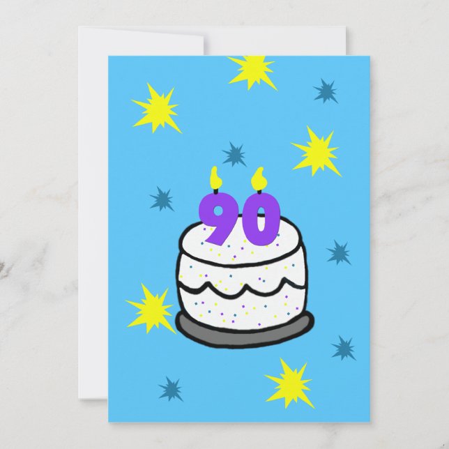 90.ª tarta de invitación a la fiesta de cumpleaños (Anverso)