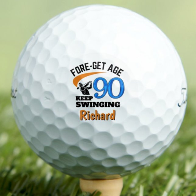 90.º cumpleaños bolas de golf 90 años regalo diver (Subido por el creador)