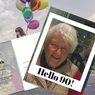 90.º fotograma fotográfico de cumpleaños postal de