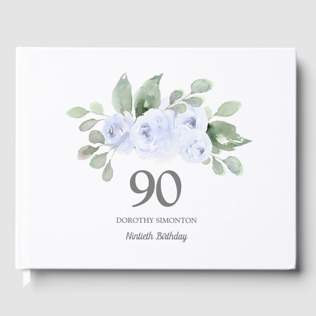 90.º libro de invitados florales de Rosa azul (Anverso)
