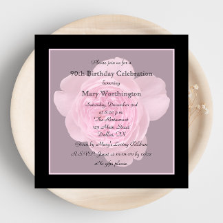90.º Rosa de invitaciones a fiestas de cumpleaños