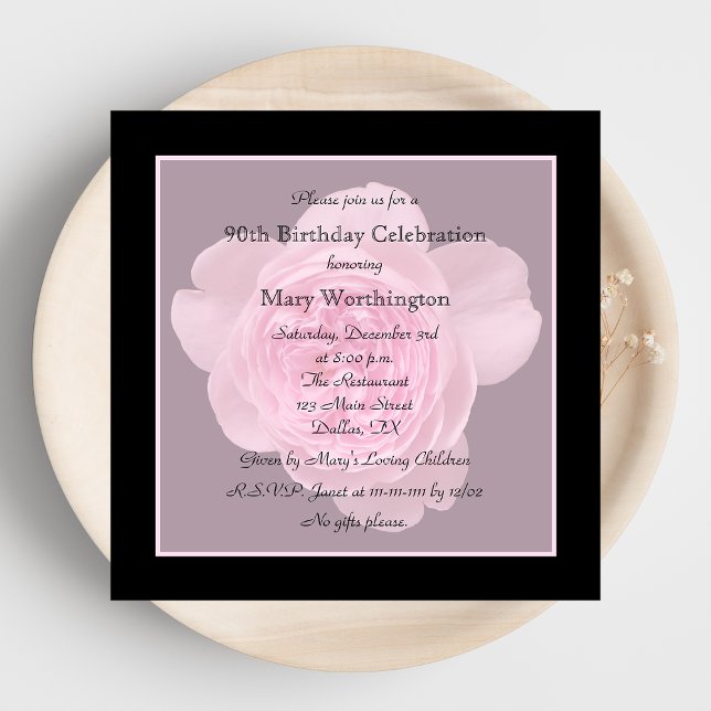 90.º Rosa de invitaciones a fiestas de cumpleaños  (Subido por el creador)