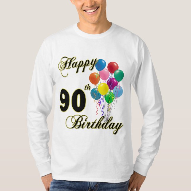 90.a camiseta feliz del cumpleaños (Anverso)
