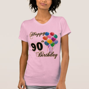 90.a camiseta feliz del cumpleaños