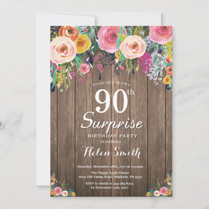 90.a invitación del cumpleaños de la sorpresa | Zazzle.es