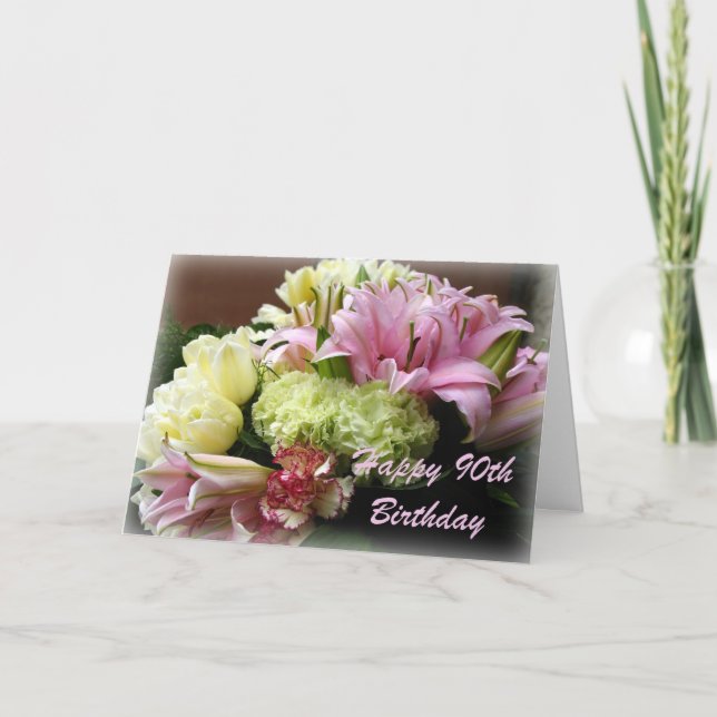 90.a tarjeta de felicitación feliz del cumpleaños (Anverso)