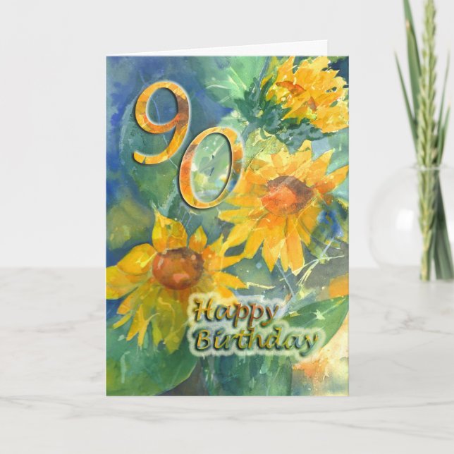 90.a tarjeta de felicitación feliz del cumpleaños (Anverso)