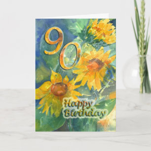 90.a tarjeta de felicitación feliz del cumpleaños