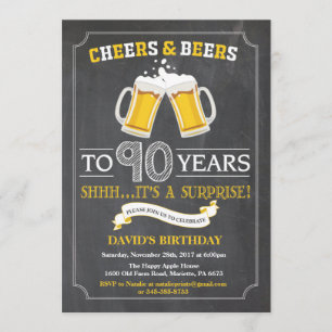 90.a tarjeta de la invitación del cumpleaños de