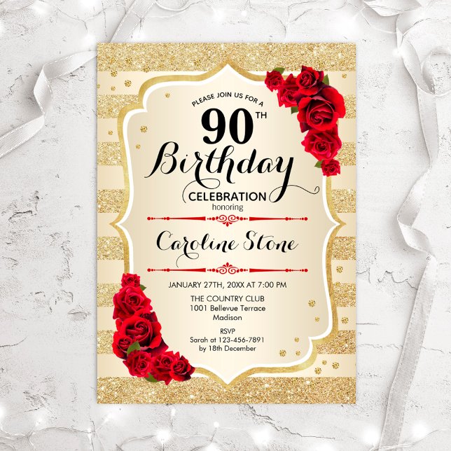 90 Aniversario - Invitación de Rosas de bandas de  (Subido por el creador)