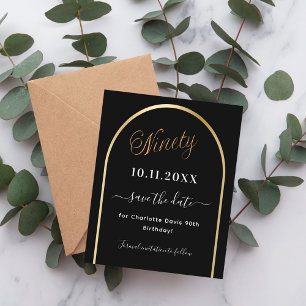 90 cumpleaños arco de oro negro salva la tarjeta d