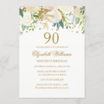 90 cumpleaños elegante invitación a la floral de o<br><div class="desc">Más invitaciones de cumpleaños florales en la tienda Little Bayleigh!</div>