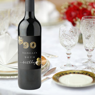 90 cumpleaños etiqueta de vino animal de leopardo 