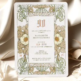 90 cumpleaños invitación Art Nouveau de Mucha