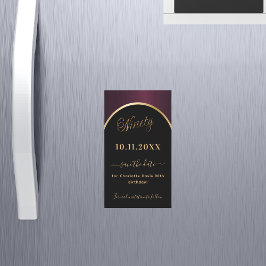 90 cumpleaños negro burgundy Salven el imán de la 