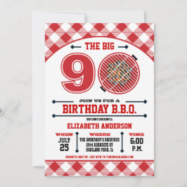 90° Invitación a barbacoa por cumpleaños