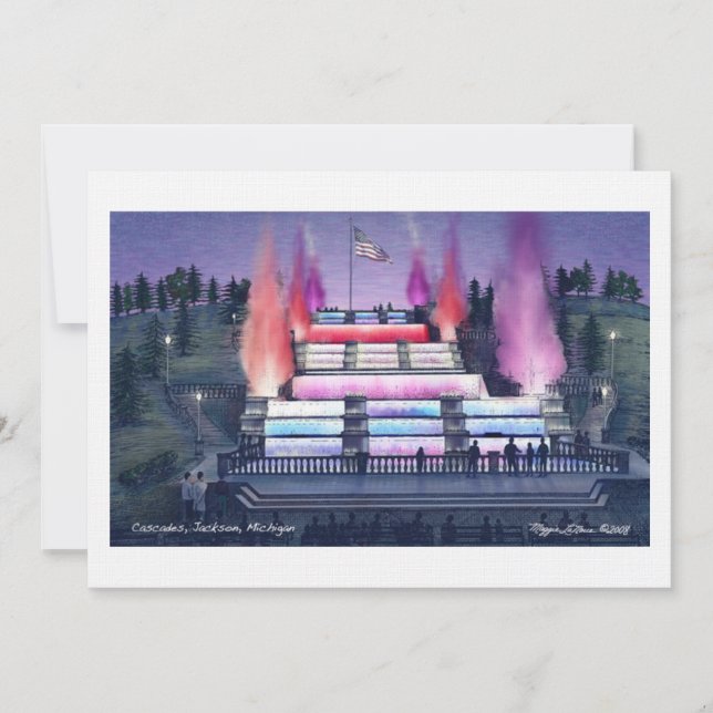 90# Invitación de línea Cascades Jackson Michigan (Anverso)