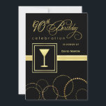 90 invitaciones a fiestas de cumpleaños - con mono<br><div class="desc">Invitaciones contemporáneas para la celebración del 90 aniversario — Personalizar el nombre,  fecha y detalles para esta ocasión especial y honrada. © Teri Francis. Correspondiente franqueo y cartas de agradecimiento disponibles.</div>