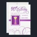 90 invitaciones a fiestas de cumpleaños - con mono<br><div class="desc">Elegantes y festivas invitaciones a la celebración del cumpleaños 90 — Personalizar el nombre,  fecha y detalles para esta ocasión especial y honrada. © Teri Francis. Correspondiente franqueo y cartas de agradecimiento disponibles.</div>