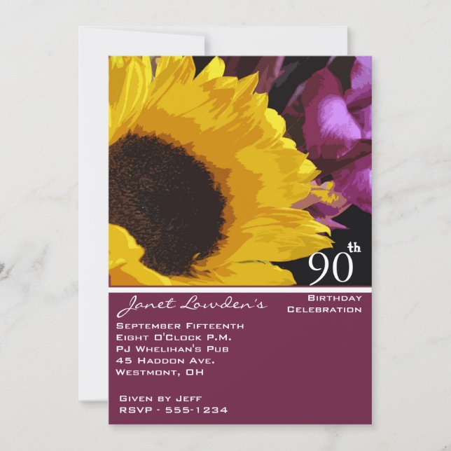 90 invitaciones para fiestas de cumpleaños (Anverso)