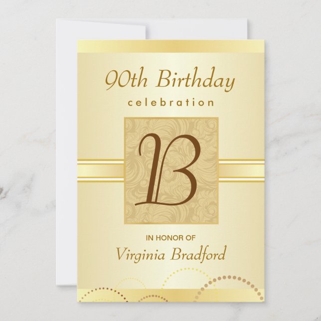 90.o Invitación de la fiesta de cumpleaños - (Anverso)