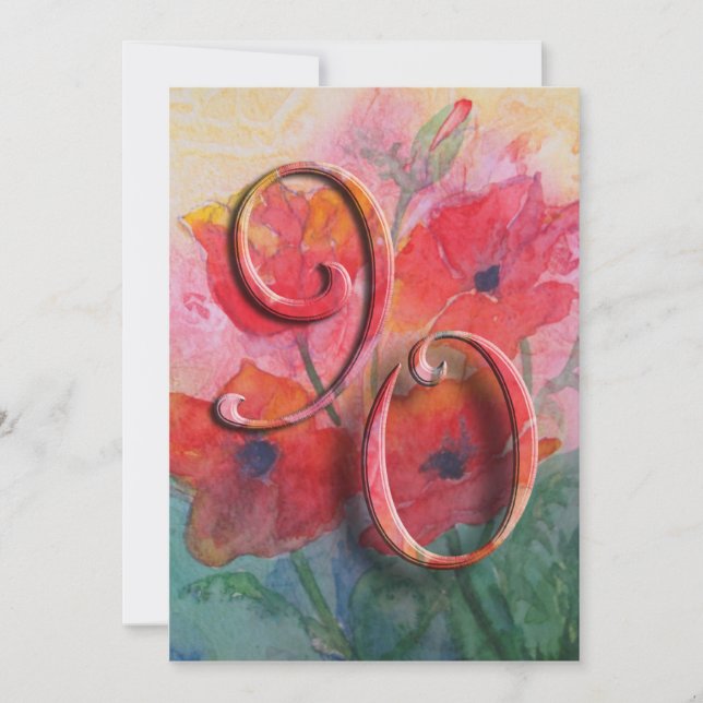 90.o Invitación de la fiesta de cumpleaños - (Anverso)