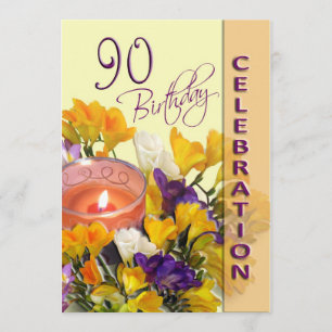 90.o Invitación de la fiesta de cumpleaños - vela