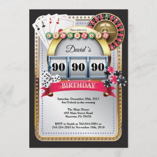 90.o Invitación del cumpleaños del casino del