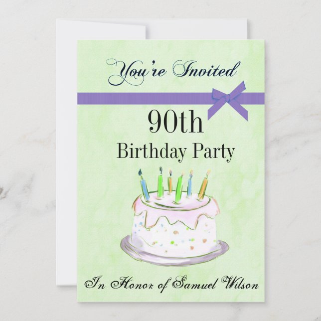 90.o Invitación personalizada de la fiesta de (Anverso)