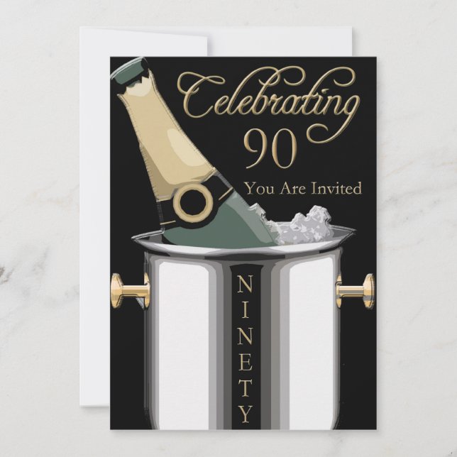 90.o Invitación personalizada de la fiesta de (Anverso)