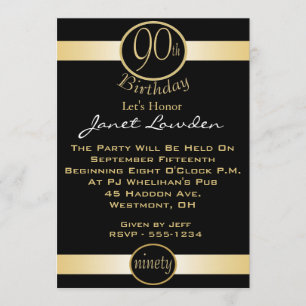 90.o Invitaciones de la fiesta de cumpleaños
