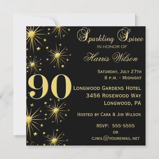 90.o Invitaciones del cumpleaños (Anverso)