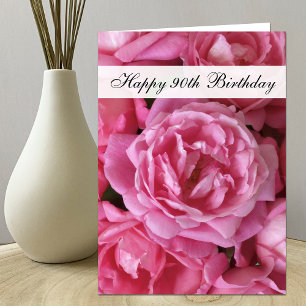 90.o Tarjeta de cumpleaños - rosas por 90 años