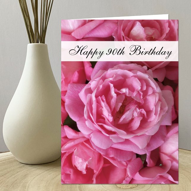 90.o Tarjeta de cumpleaños - rosas por 90 años (Subido por el creador)