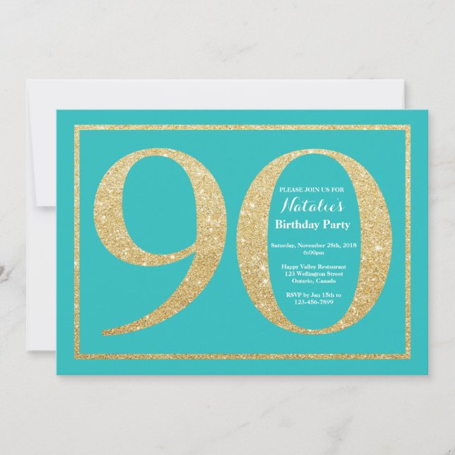 90.o Trullo de la invitación del cumpleaños y (Anverso)