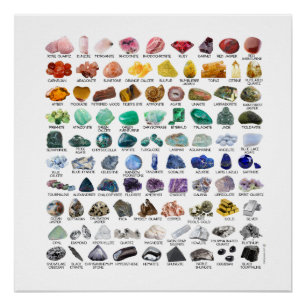 90 Rocas Arcoiris Colección de cristal Poster bril
