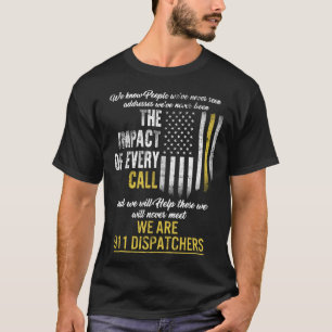 911 Camisa de Dispatcher, Línea de Oro delgada, so