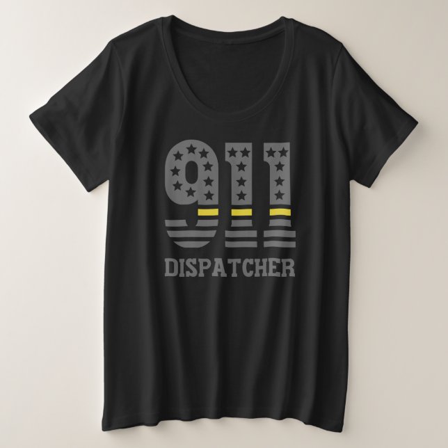 911 Dispatcher USA Flag Thin Yellow Line Emergency (Anverso del diseño)