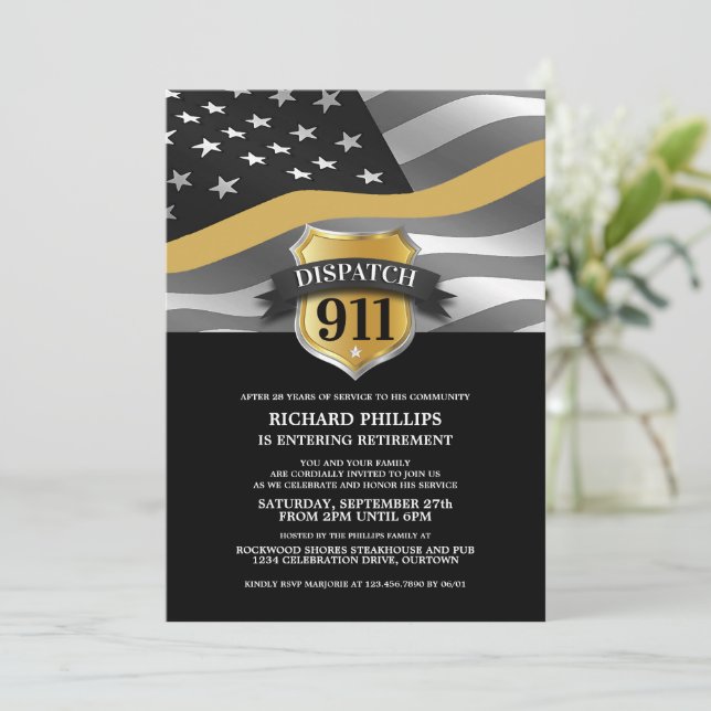 911 Invitaciones a la Fiesta de Jubilación de Enví (Anverso de pie)