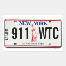 911 Memorial NY License Plate Pegatina 1